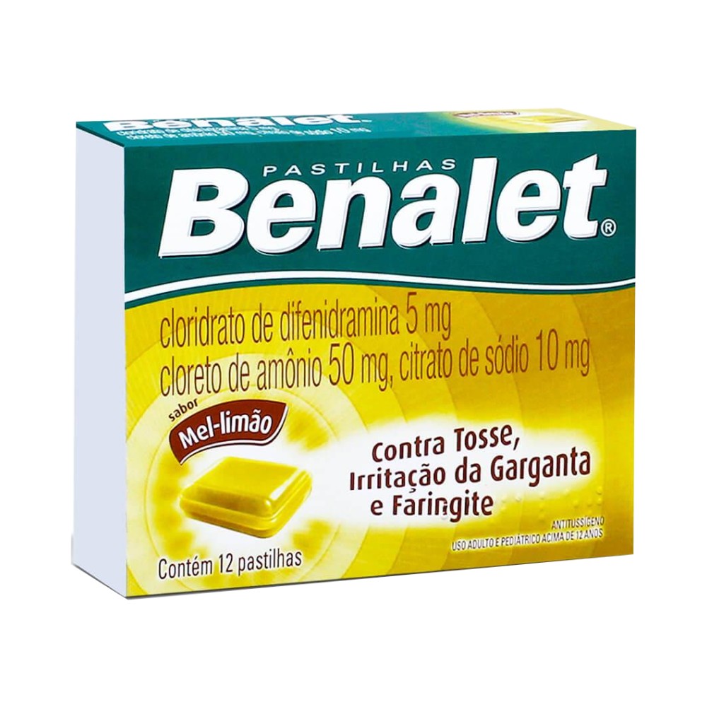 Benalet Mel e Limão com 12 Pastilhas